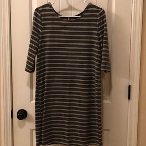 Striped 3/4 length Sleeve Dress